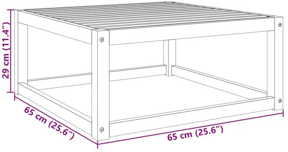 Sodo stalas, 65x65x29cm, akacijos medienos masyvas