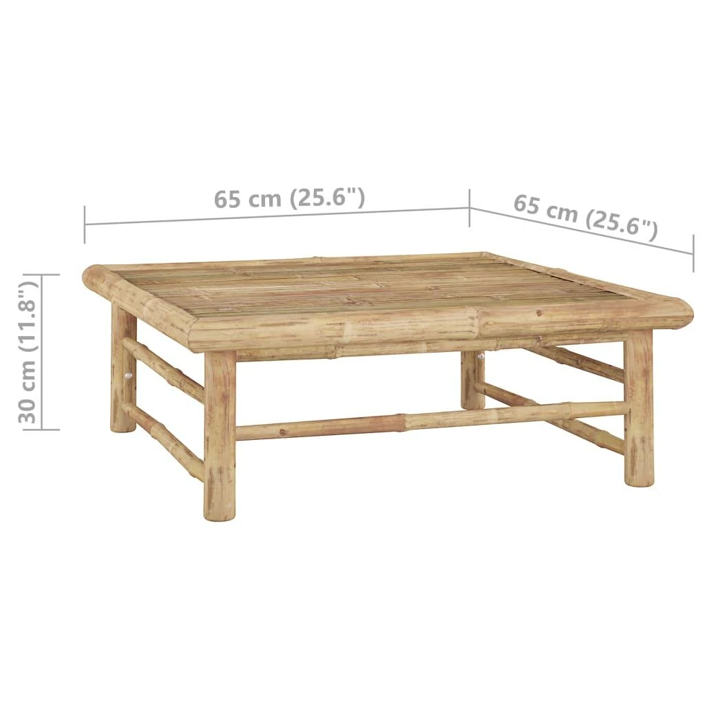 Sodo stalas, 65x65x30cm, bambukas
