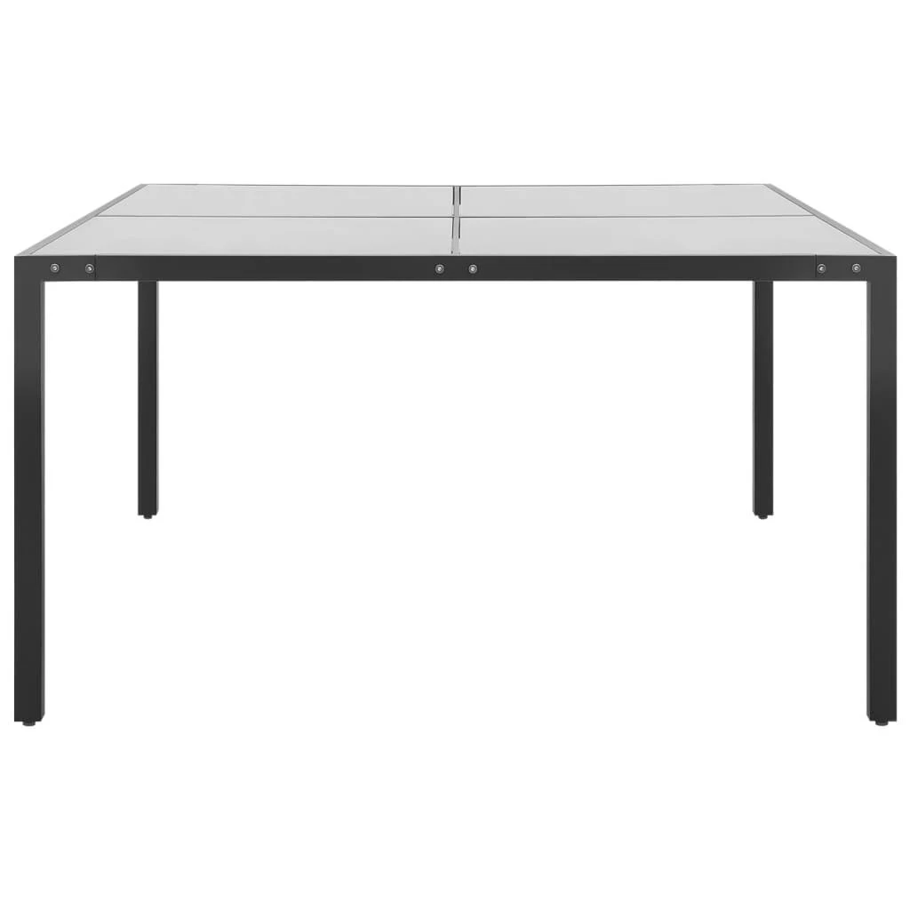 Sodo stalas, antracito, 130x130x72cm, plienas ir stiklas