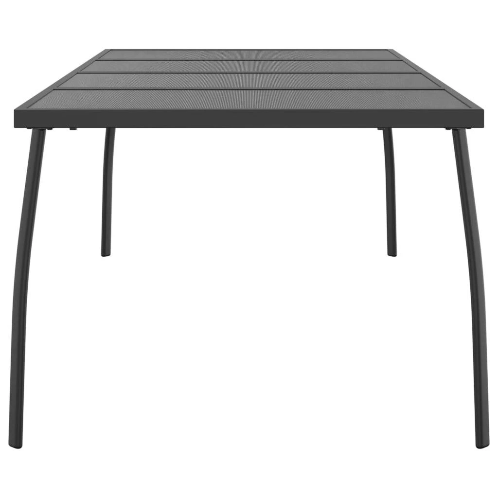 Sodo stalas, antracito, 200x100x72cm, plienas, tinklelis