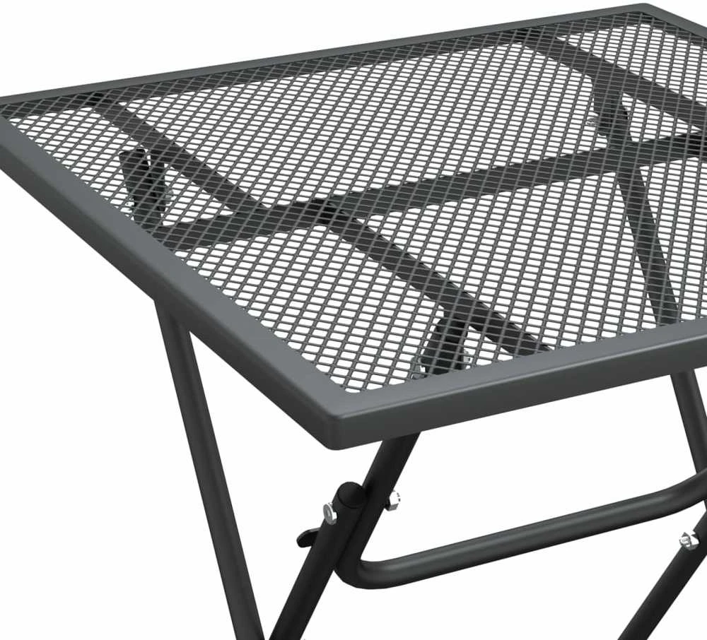 Sodo stalas, antracito, 60x60x72cm, plėsto metalo tinklelis