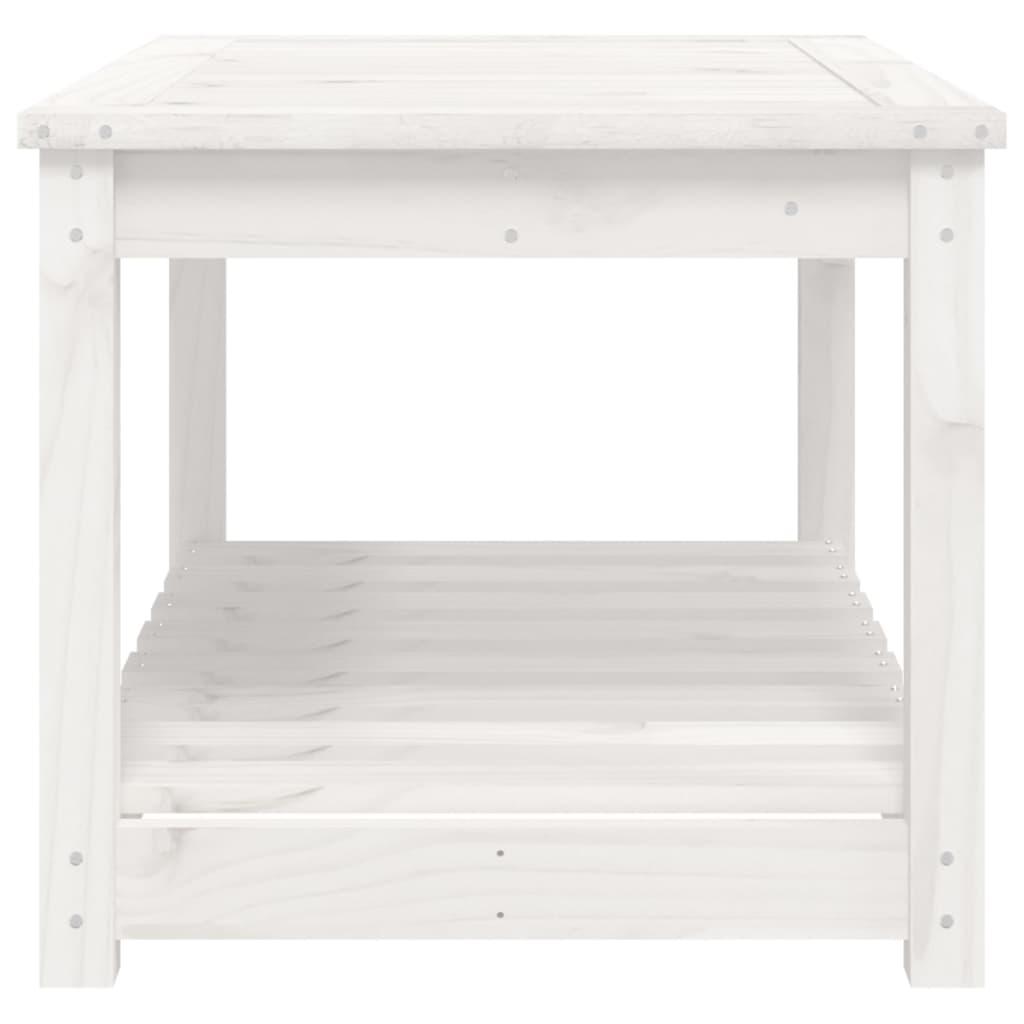 Sodo stalas, baltas, 82,5x50,5x45cm, pušies medienos masyvas