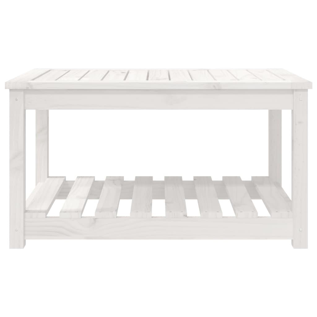 Sodo stalas, baltas, 82,5x50,5x45cm, pušies medienos masyvas