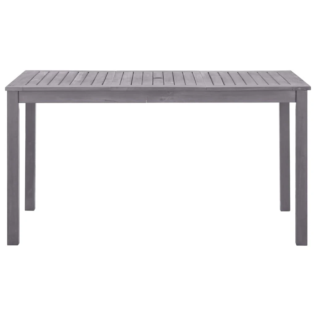 Sodo stalas, baltintas pilkas, 140x80x74cm, akacijos masyvas