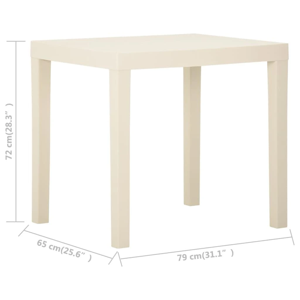 Sodo stalas, baltos spalvos, 79x65x72cm, plastikas