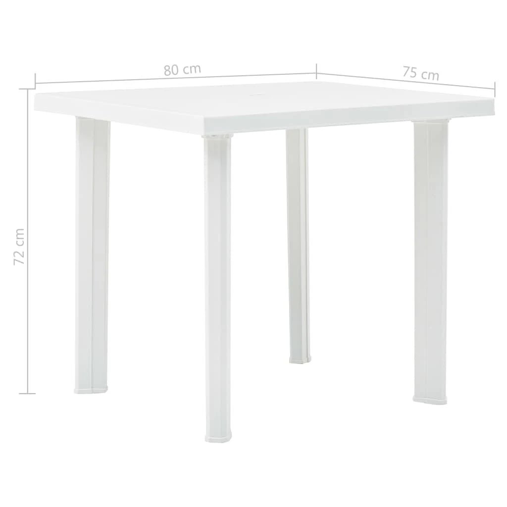 Sodo stalas, baltos spalvos, 80x75x72cm, plastikas