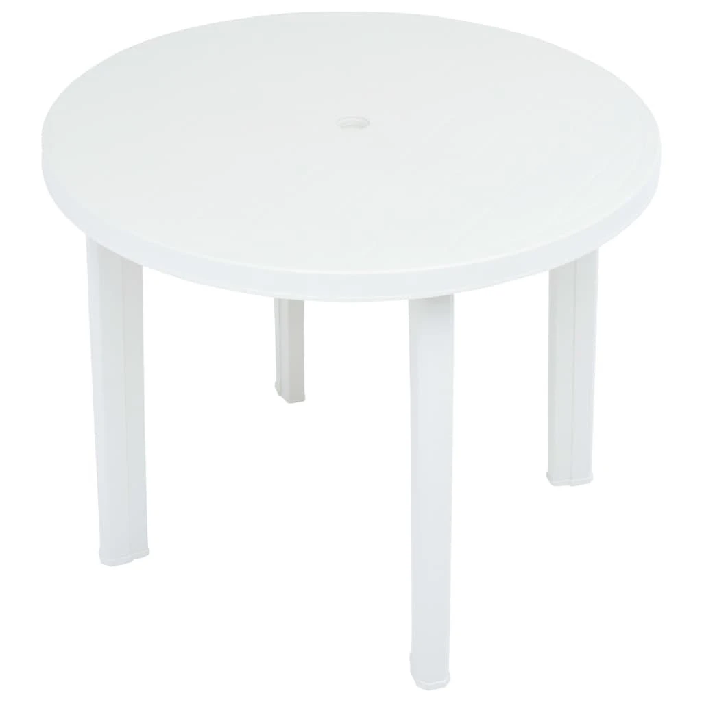Sodo stalas, baltos spalvos, 89cm, plastikas