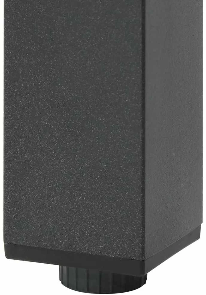 Sodo stalas, juodas, 150x90x74cm, aliuminis ir stiklas