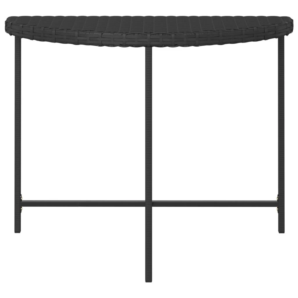 Sodo stalas, juodos spalvos, 100x50x75cm, poliratanas