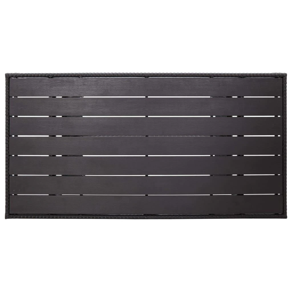 Sodo stalas, juodos spalvos, 120x70x66cm, poliratanas