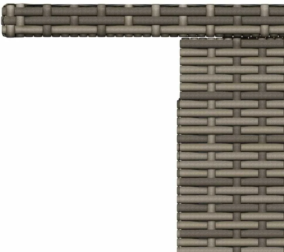 Sodo stalas, pilkas, 100x55x73cm, poliratanas/akacijos mediena