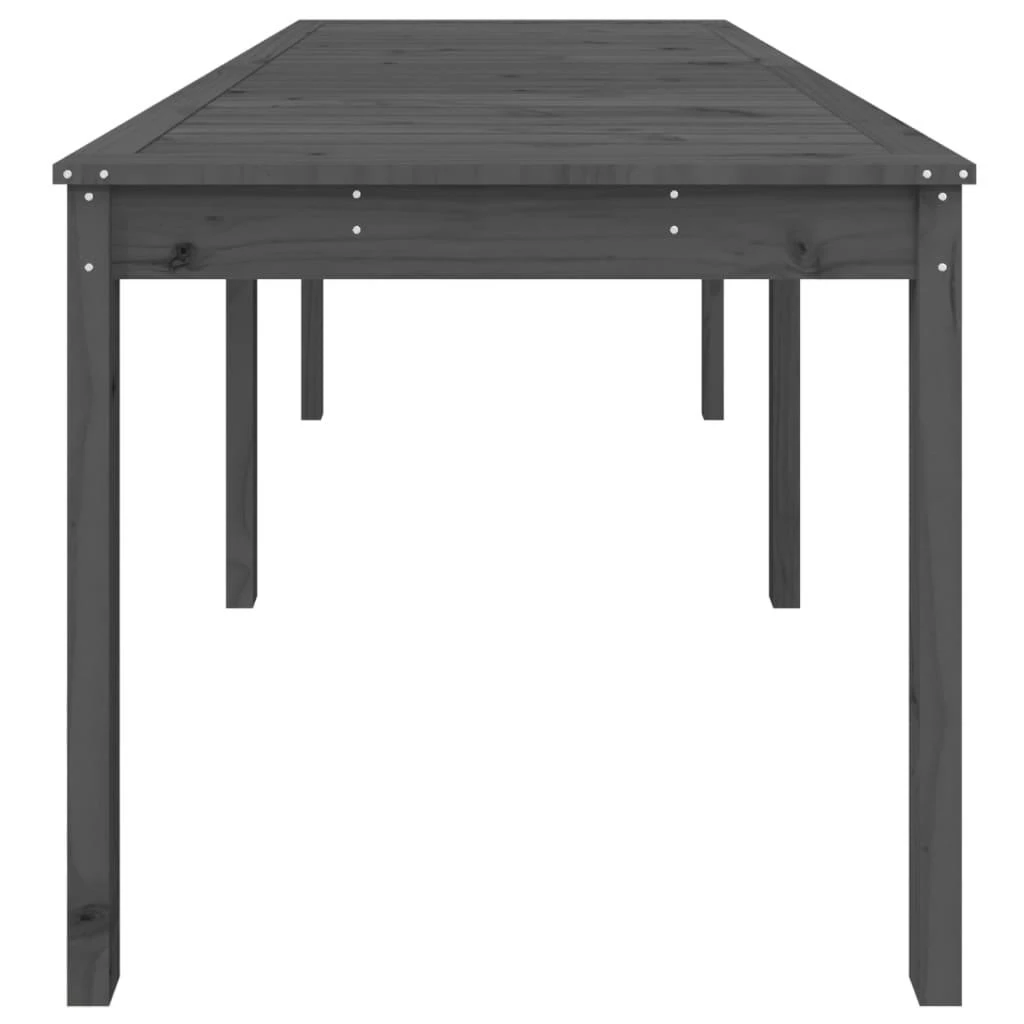 Sodo stalas, pilkas, 159,5x82,5x76cm, pušies medienos masyvas