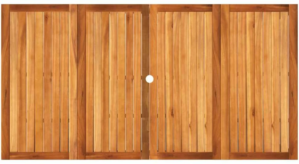 Sodo stalas, pilkas, 180x90x75cm, poliratanas ir akacija