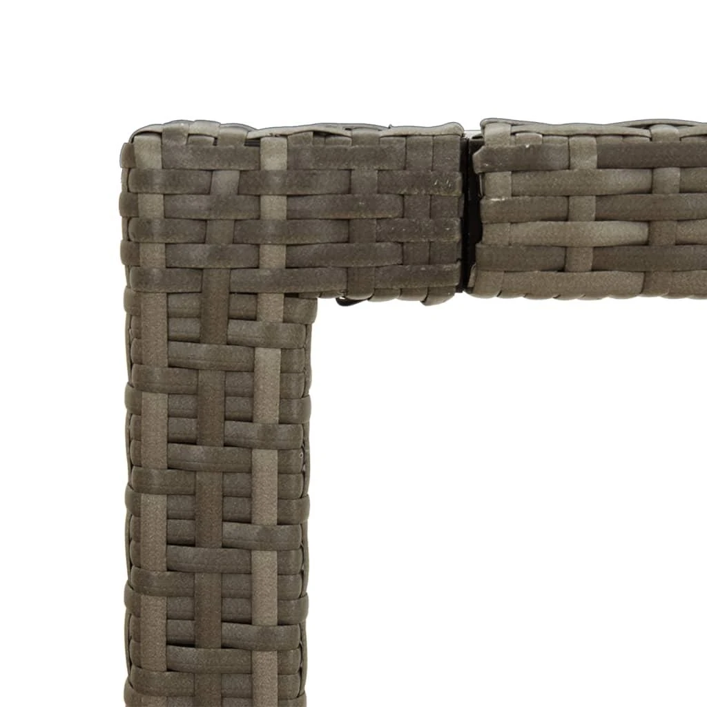 Sodo stalas, pilkas, 190x90x75cm, grūdintas stiklas/poliratanas