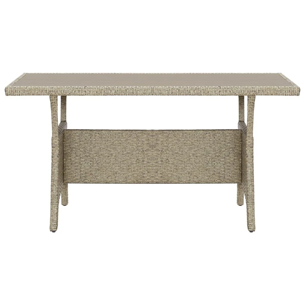 Sodo stalas, pilkos spalvos, 120x70x66cm, poliratanas
