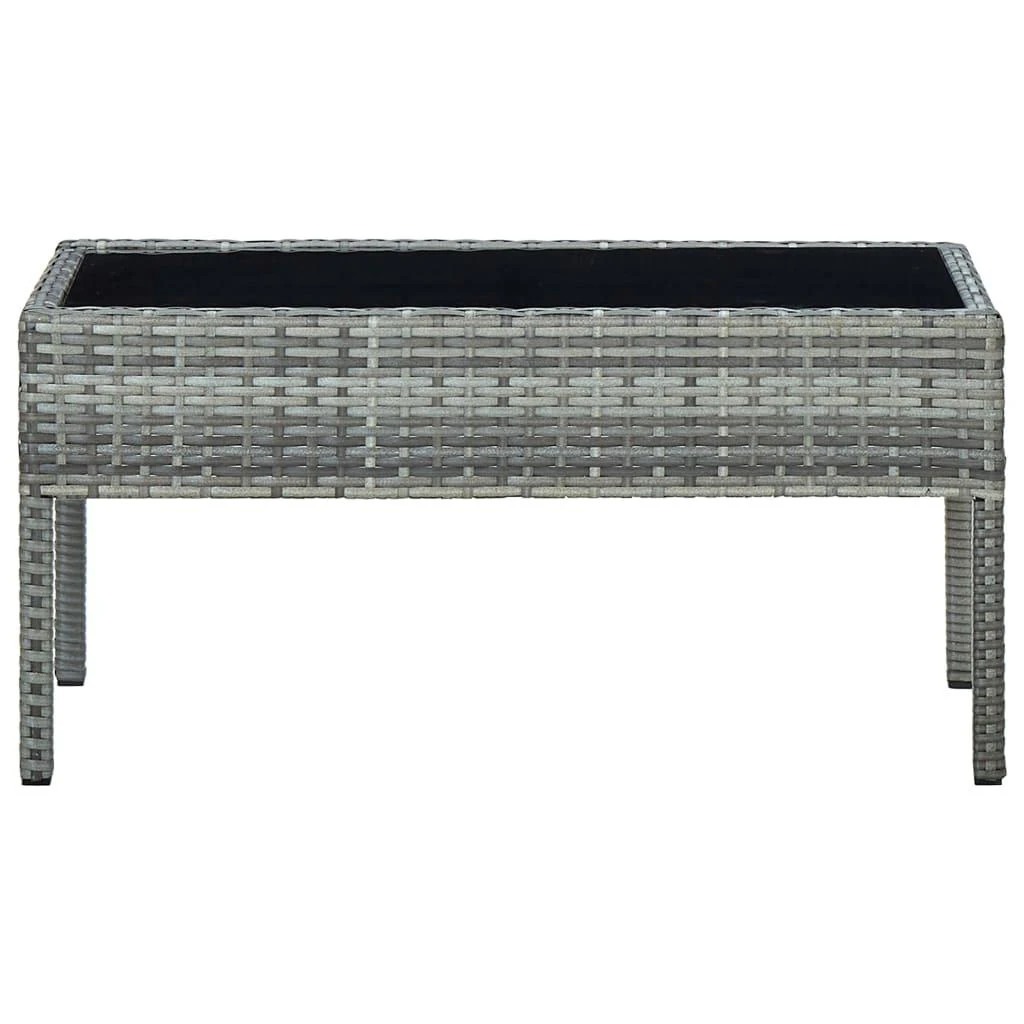 Sodo stalas, pilkos spalvos, 75x40x37cm, poliratanas