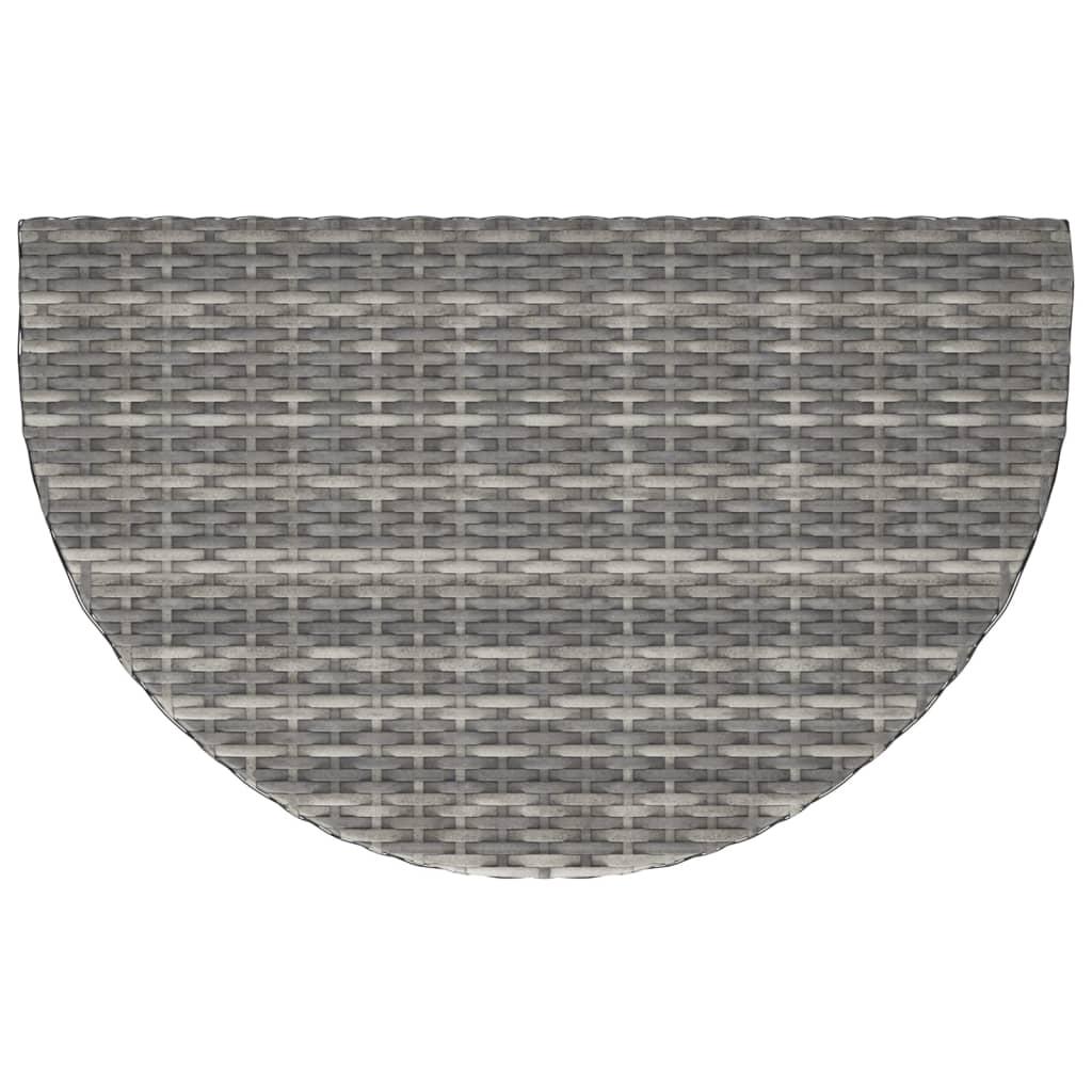 Sodo stalas, pilkos spalvos, 80x50x75cm, poliratanas