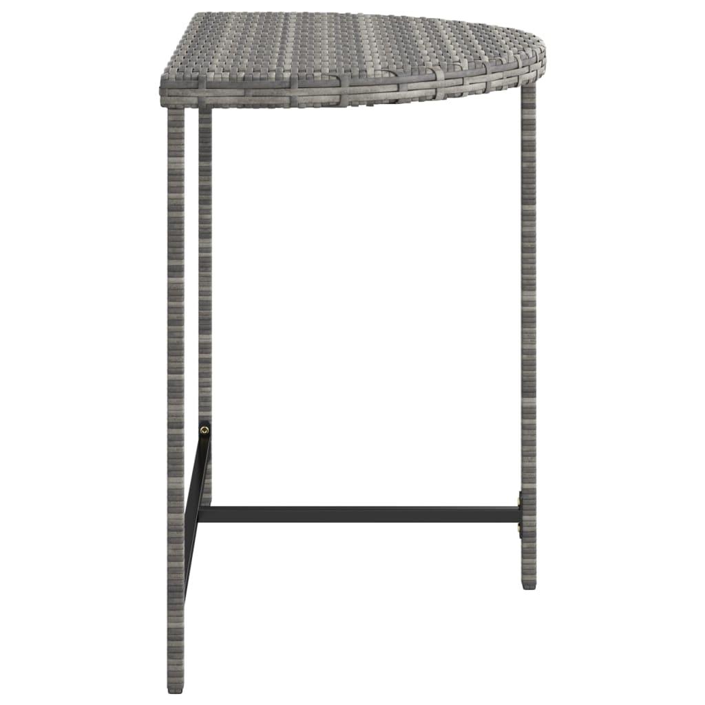 Sodo stalas, pilkos spalvos, 80x50x75cm, poliratanas
