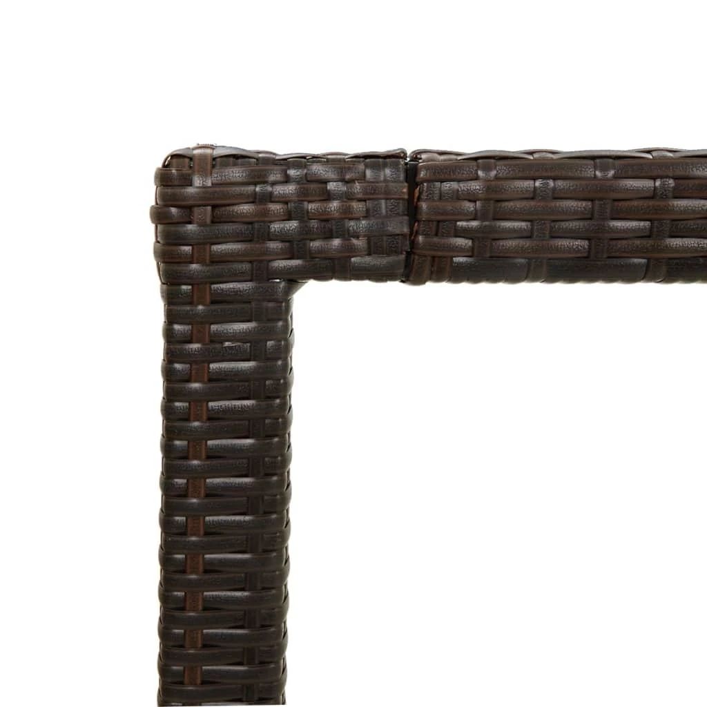 Sodo stalas, rudas, 190x90x75cm, grūdintas stiklas/poliratanas