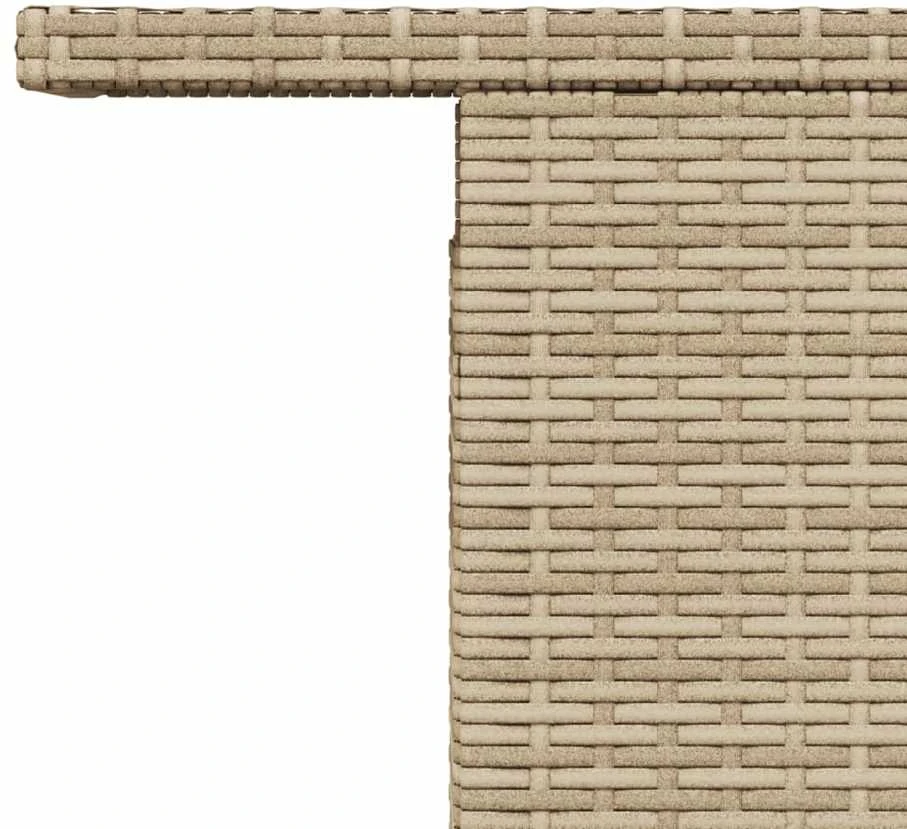 Sodo stalas, smėlio, 100x55x73cm, poliratanas/akacijos mediena