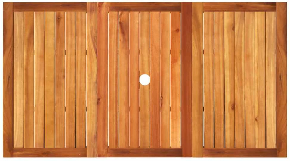 Sodo stalas, smėlio, 140x80x75cm, poliratanas/akacijos mediena