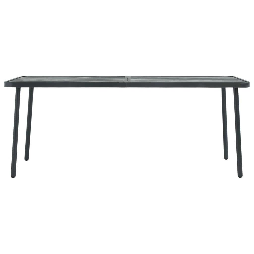 Sodo stalas, tamsiai pilkos spalvos, 180x83x72cm, plienas