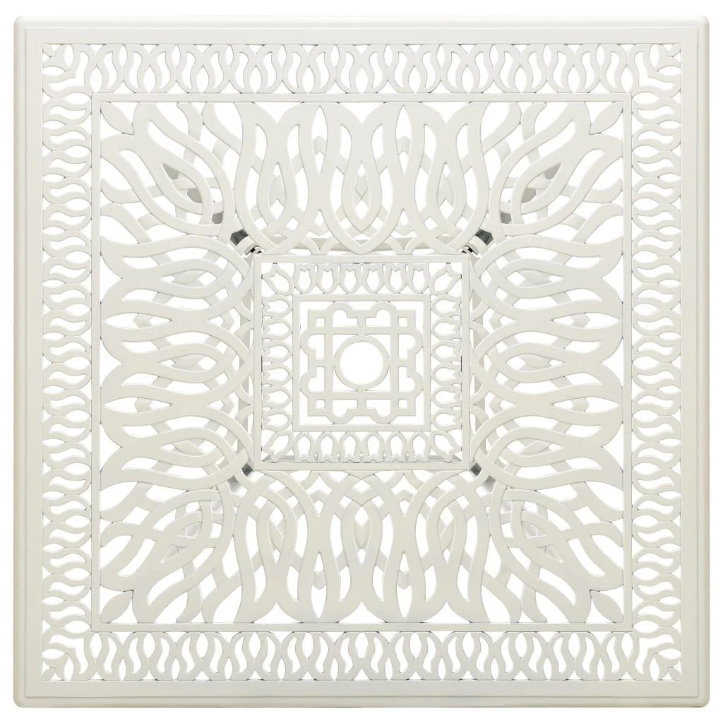 Sodo staliukas, baltos spalvos, 90x90x73cm, lietas aliuminis