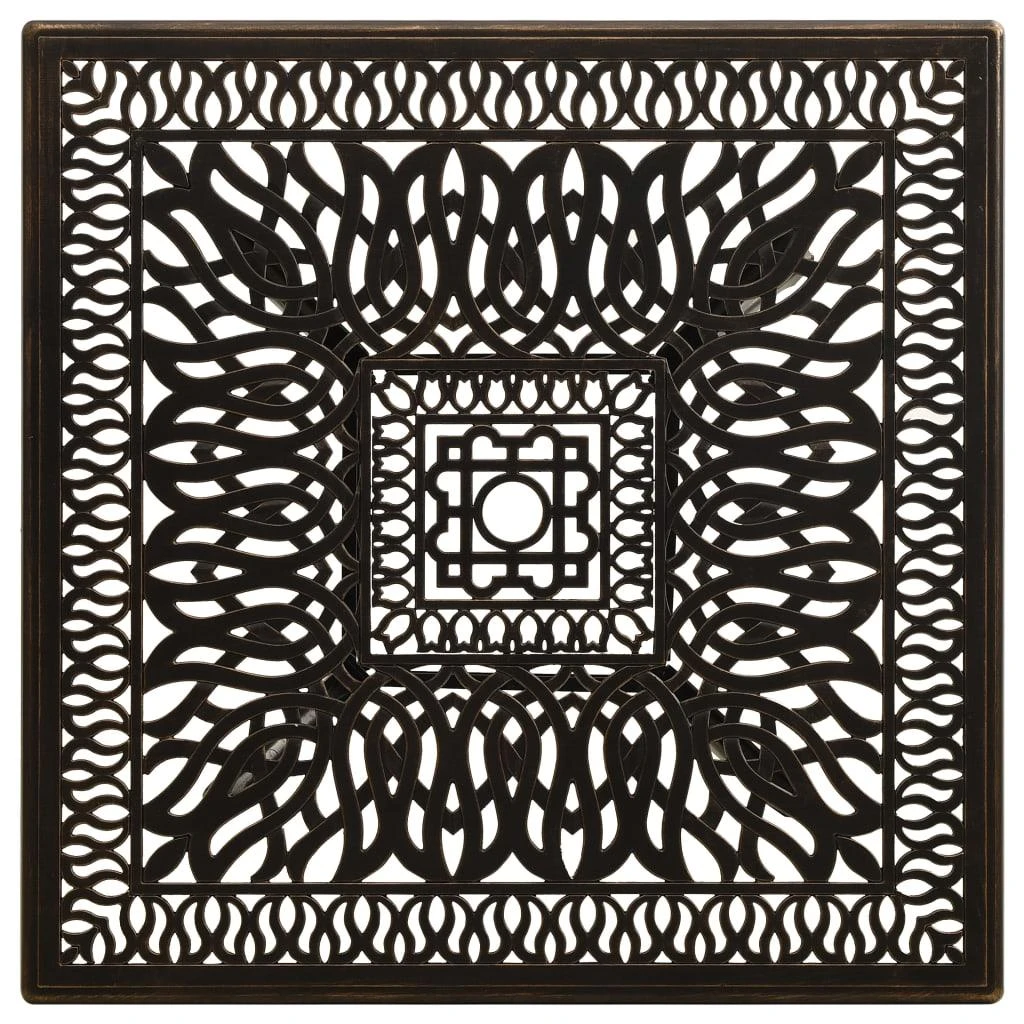 Sodo staliukas, bronzinės spalvos, 90x90x73cm, lietas aliuminis