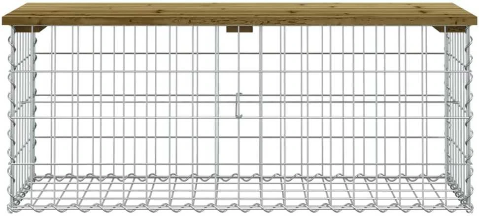 Sodo suoliukas, 103x44x42cm, impregnuota pušis, gabiono dizaino