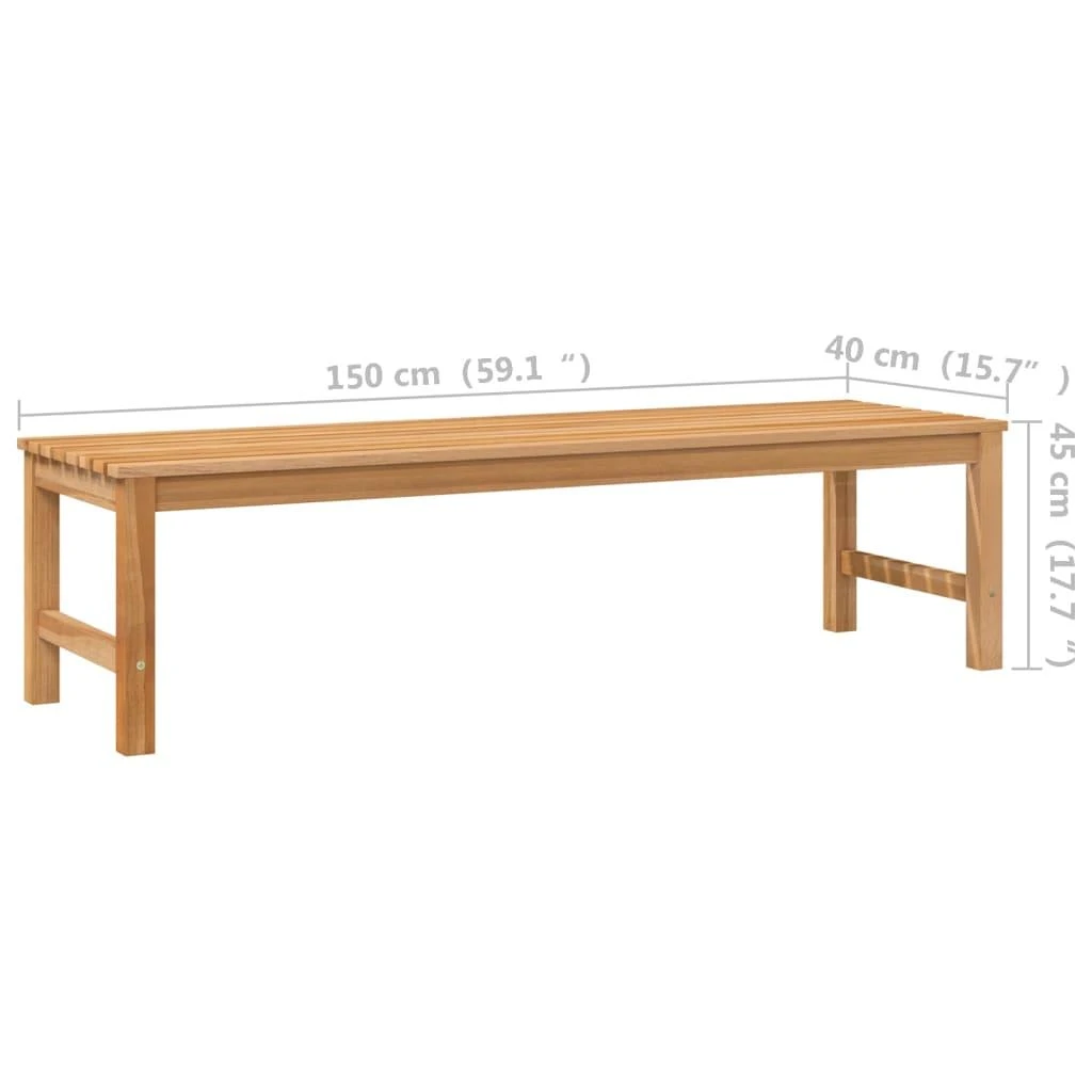 Sodo suoliukas, 150cm, tikmedžio medienos masyvas