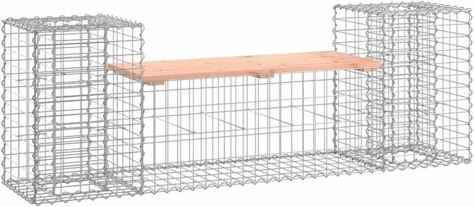 Sodo suoliukas, 183x41x60,5cm, douglas eglė, gabiono dizaino