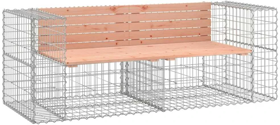 Sodo suoliukas, 184x71x65,5cm, douglas eglė, gabiono dizaino