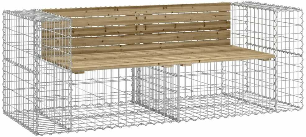 Sodo suoliukas, 184x71x65,5cm, pušis, gabiono dizaino
