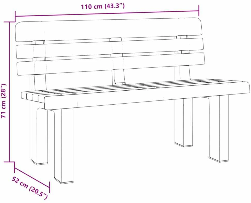 Sodo suoliukas, baltos spalvos, 110x52x71cm, polipropilenas