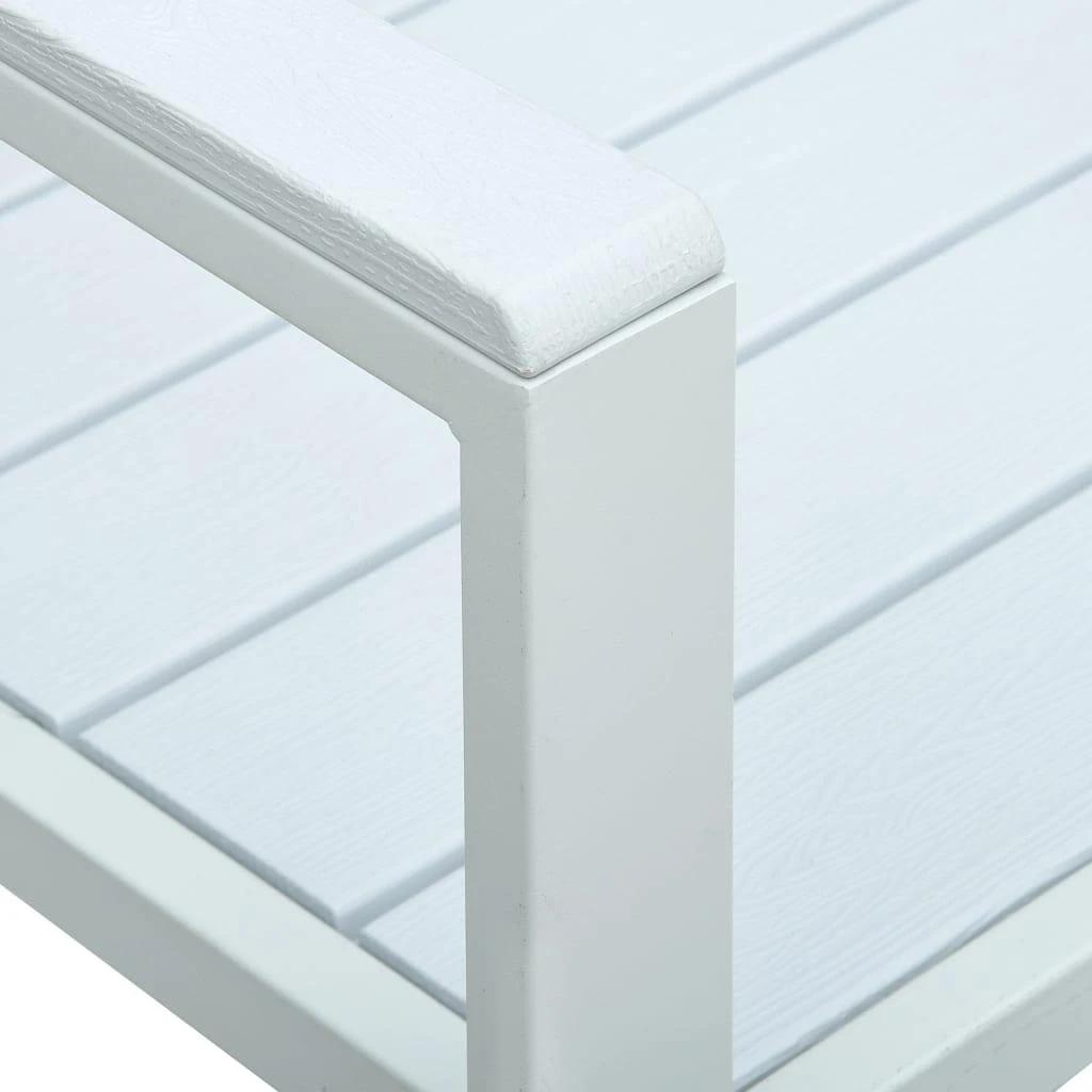 Sodo suoliukas, baltos spalvos, 120cm, HDPE, medienos imitacija