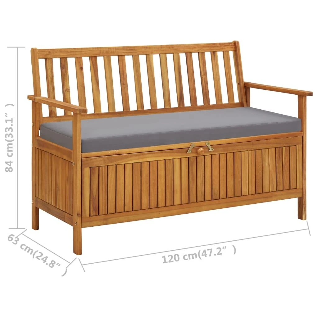 Sodo suoliukas-daiktadėžė, 120cm, akacijos medienos masyvas