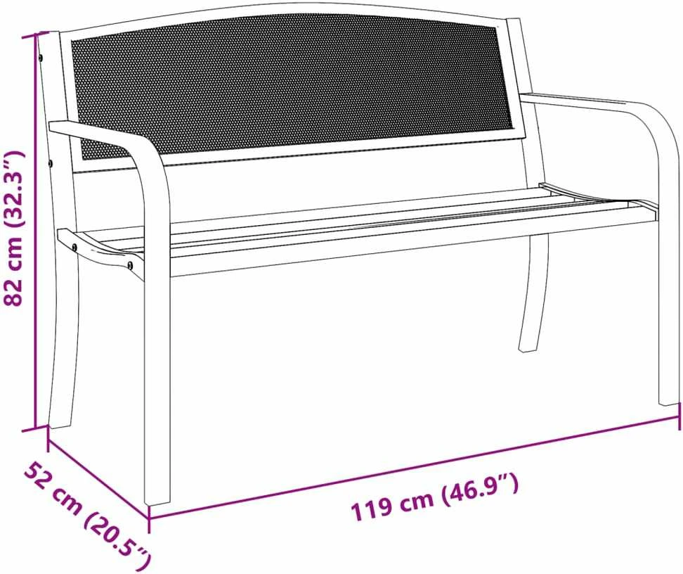 Sodo suoliukas, juodos spalvos, 119cm, plienas