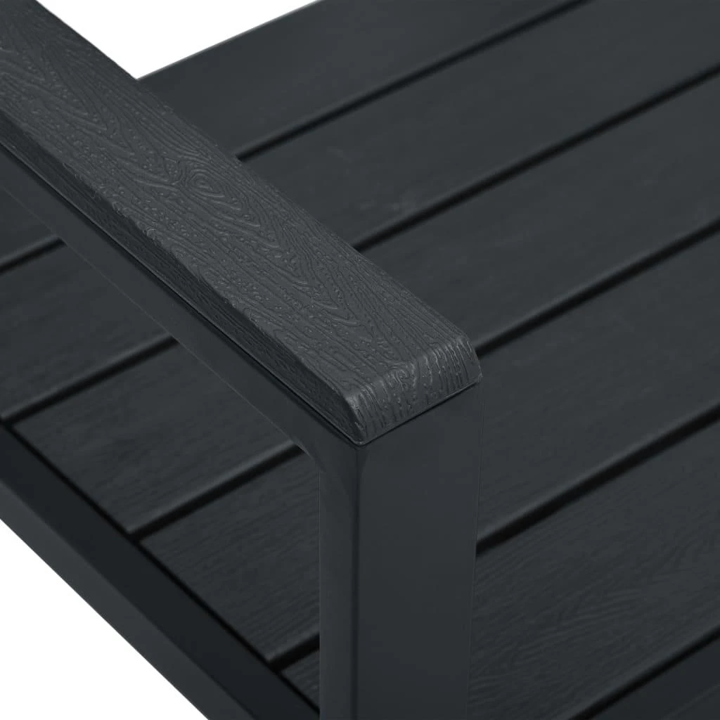 Sodo suoliukas, juodos spalvos, 120cm, HDPE, medienos imitacija
