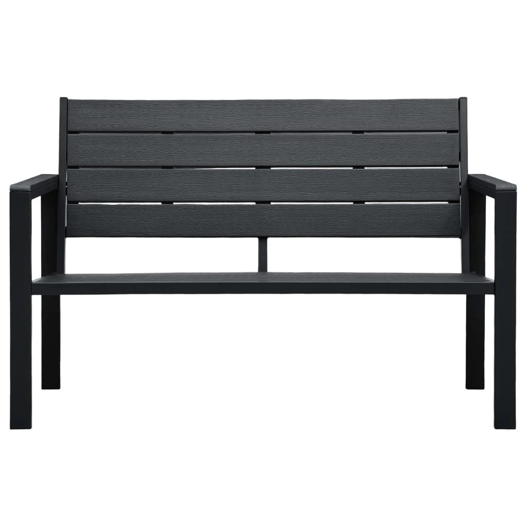 Sodo suoliukas, juodos spalvos, 120cm, HDPE, medienos imitacija