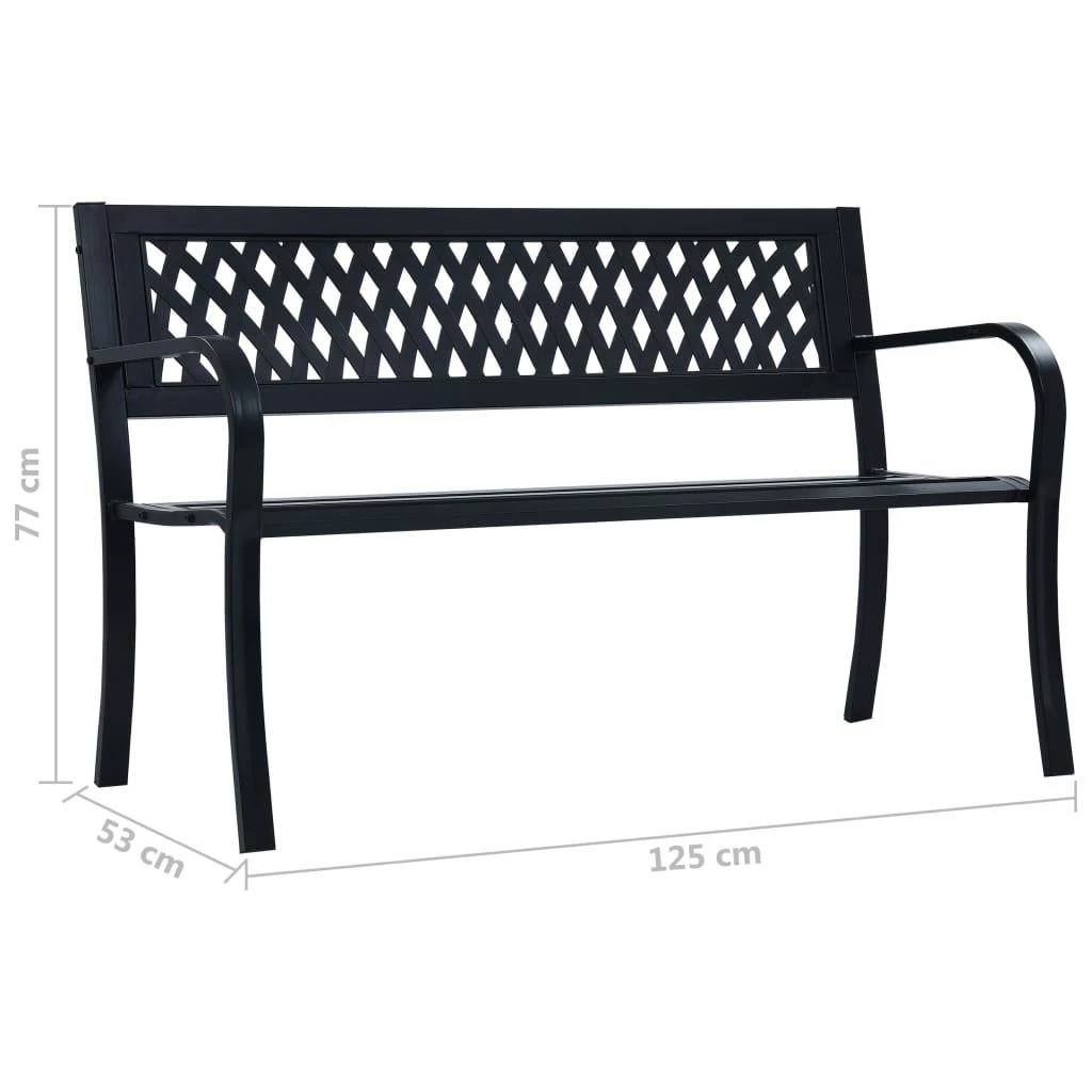 Sodo suoliukas, juodos spalvos, 125cm, plienas
