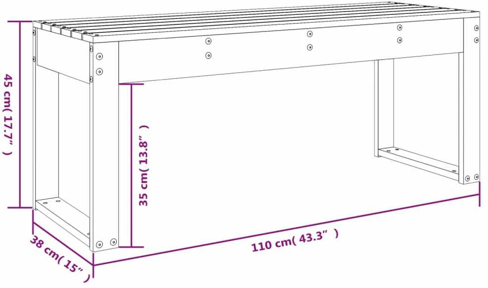 Sodo suoliukas, medaus rudas, 110x38x45cm, pušies masyvas