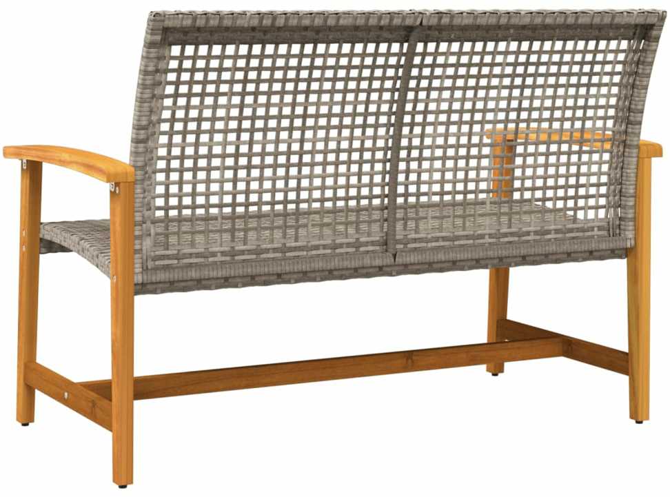 Sodo suoliukas, pilkas, 112cm, poliratanas ir akacijos mediena