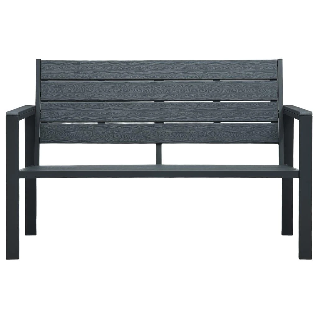Sodo suoliukas, pilkos spalvos, 120cm, HDPE, medienos imitacija