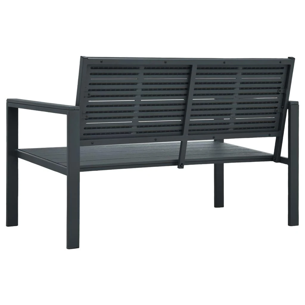 Sodo suoliukas, pilkos spalvos, 120cm, HDPE, medienos imitacija
