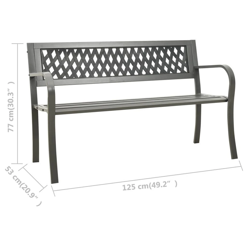 Sodo suoliukas, pilkos spalvos, 125cm, plienas