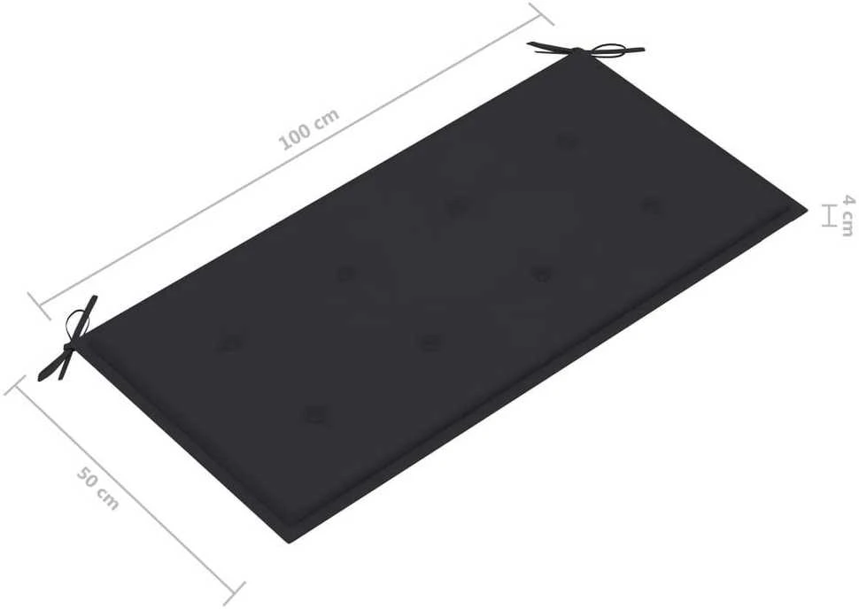 Sodo suoliukas su antracito spalvos pagalvėle, 112cm, tikmedis
