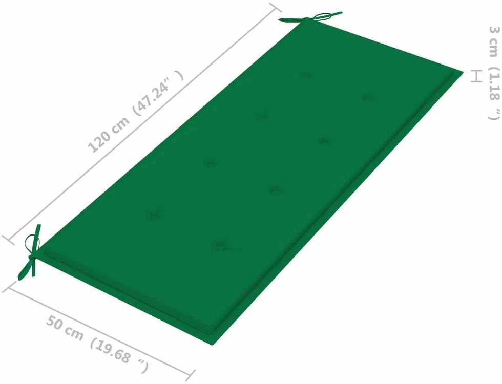 Sodo suoliukas su pagalvėle, 120cm, akacijos medienos masyvas