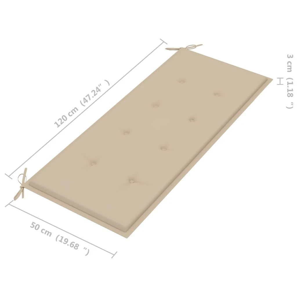 Sodo suoliukas su pagalvėle, 120cm, bambukas