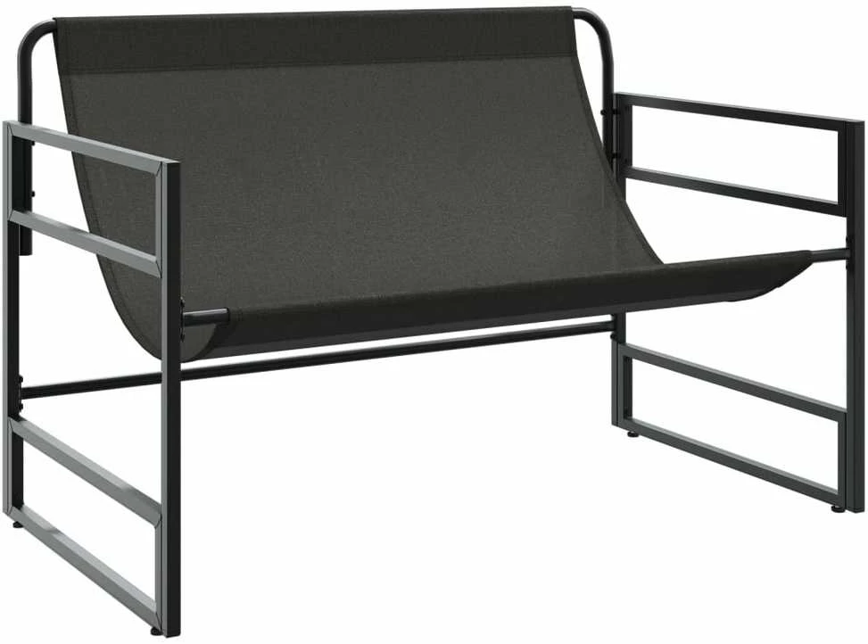 Sodo suoliukas su pagalvėle, antracito spalvos, 113cm, plienas