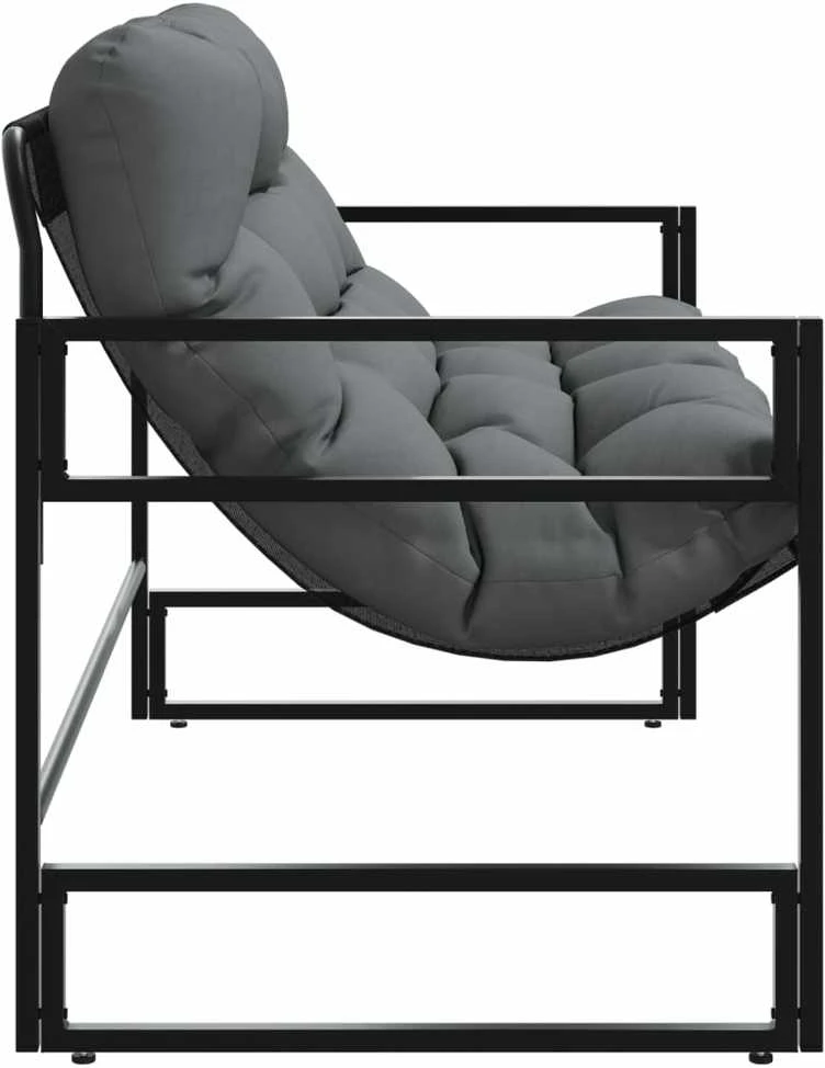 Sodo suoliukas su pagalvėle, antracito spalvos, 113cm, plienas